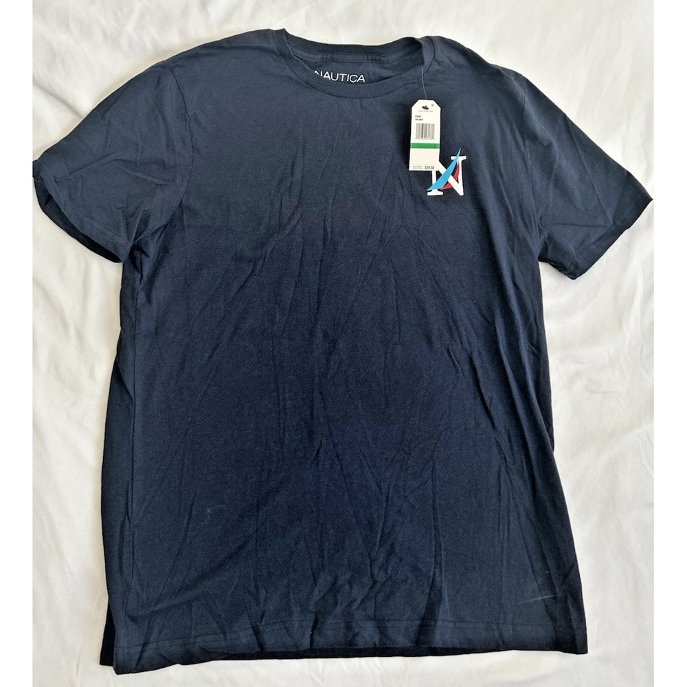 Nautica Mens Ocean Challenge T shirt NAVY LARGE NWT Sailboat MSRP $29.50